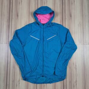 Nike Jacket Mens Large Blue Pink Cyclone Running Windbreaker Lightweight Active